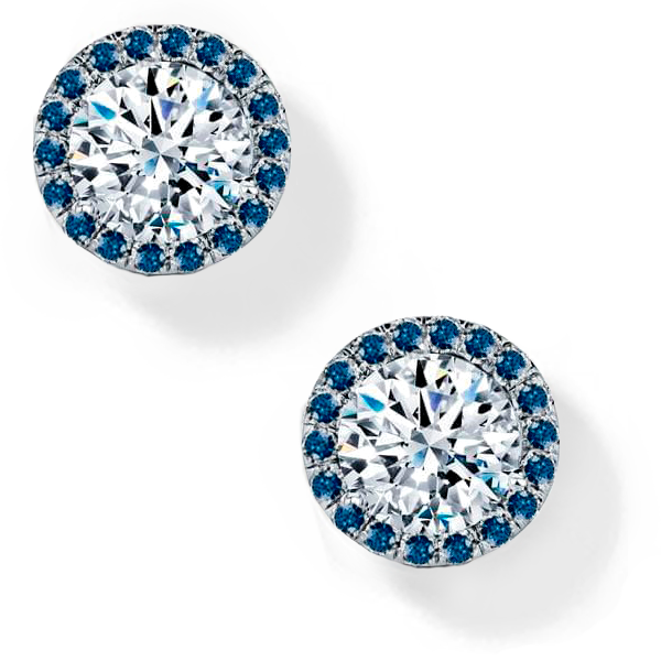 Ювелирный интернет-магазин Diamond Gallery. Центральный бриллиант с россыпью из сапфиров в оправе